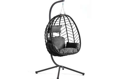 Fauteuil suspendu en résine effet rotin