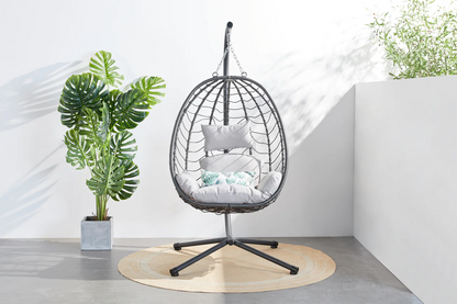 Fauteuil suspendu en résine effet rotin